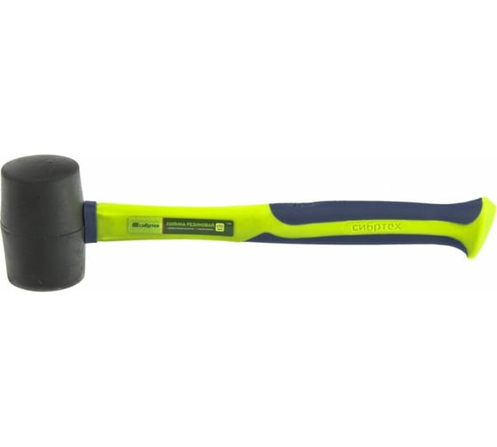Изображение товара Резиновая киянка СИБРТЕХ 450г черная резина, фибергласовая рукоятка // 11164