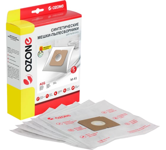 Изображение товара Мешки-пылесборники синтетические для пылесосов AEG (5 шт.) OZONE M-41
