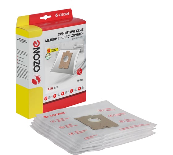 Изображение товара Мешки-пылесборники синтетические для пылесосов AEG (5 шт.) OZONE M-40