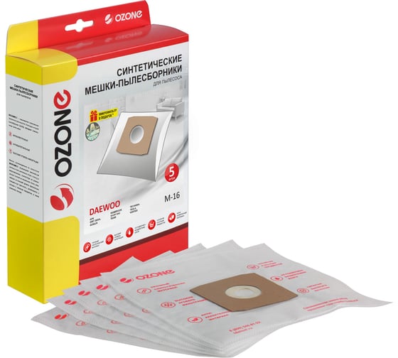 Изображение товара Мешки-пылесборники синтетические для пылесосов DAEWOO (5 шт.) OZONE M-16