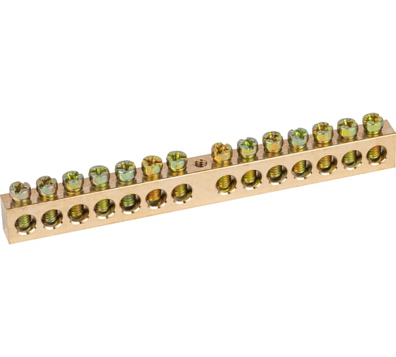 Изображение товара Шина ЭРА NO-12233 PEN земля-ноль 8x12мм 14/1 латунная крепеж по центру Б0047248