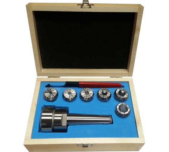 Изображение товара Патрон цанговый MSB3-ER32, хвостовик конус Морзе, DIN228-A, с набором цанг 6 шт. 6-20 мм GRIFF b220223