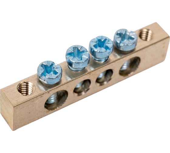 Изображение товара Шина ЭРА NO-122-01 PEN земля-ноль 6x9мм 4/2 латунная с креплениями по краям Б0047215