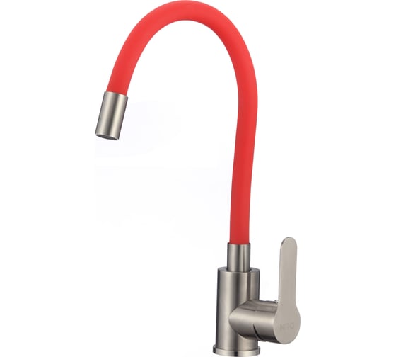 Изображение товара Смеситель для кухни D-Lin из нержавеющей стали, с гибким силиконовым изливом, красный H155316-4