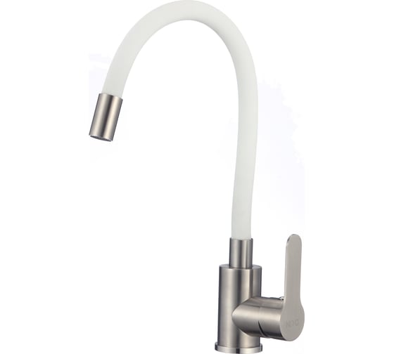 Изображение товара Смеситель для кухни D-Lin из нержавеющей стали, с гибким силиконовым изливом, белый H155316-3