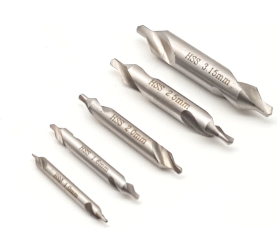 Изображение товара Сверла центровочные комплект (1.0, 1.6, 2.0, 2.5, 3.15 мм, Тип А, Р6М5) ТЕХНОРЕАЛ МА400101557