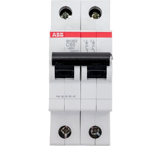 Изображение товара Автоматический выключатель ABB 2-полюсной sh202 c50 2CDS212001R0504