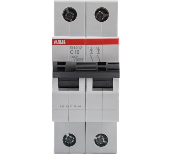 Изображение товара Автоматический выключатель ABB 2-полюсной sh202 c 16 2CDS212001R0164
