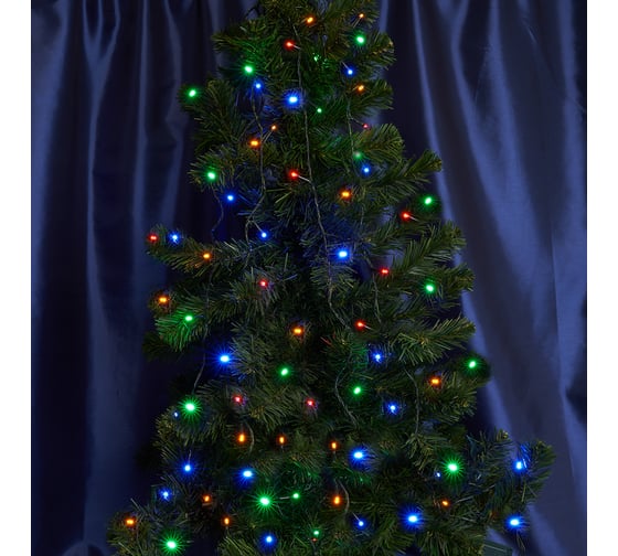 Изображение товара Светодиодная гирлянда FERON CL08 линейная 60м + 3м, 230V, мультиколор, статичная, c питанием от сети, зеленый шнур 26784