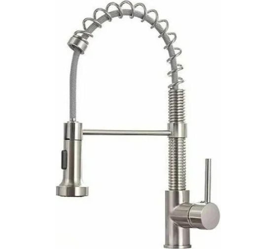 Изображение товара Смеситель для кухни D-Lin с выдвижной лейкой, полированная сталь D159315-3
