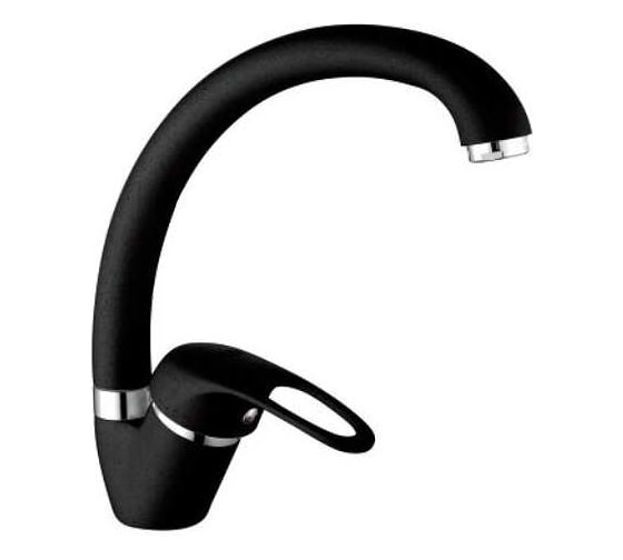 Изображение товара Смеситель для кухни D-Lin с высоким изливом, черный матовый D150409-A