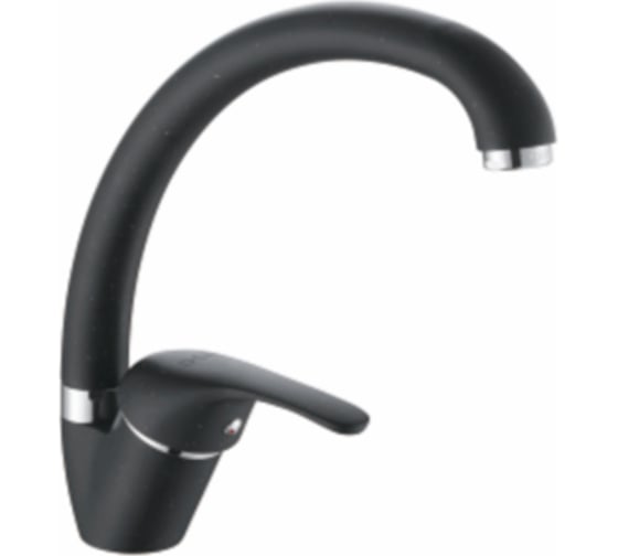 Изображение товара Смеситель для кухни D-Lin с высоким изливом, черный матовый D150411-A