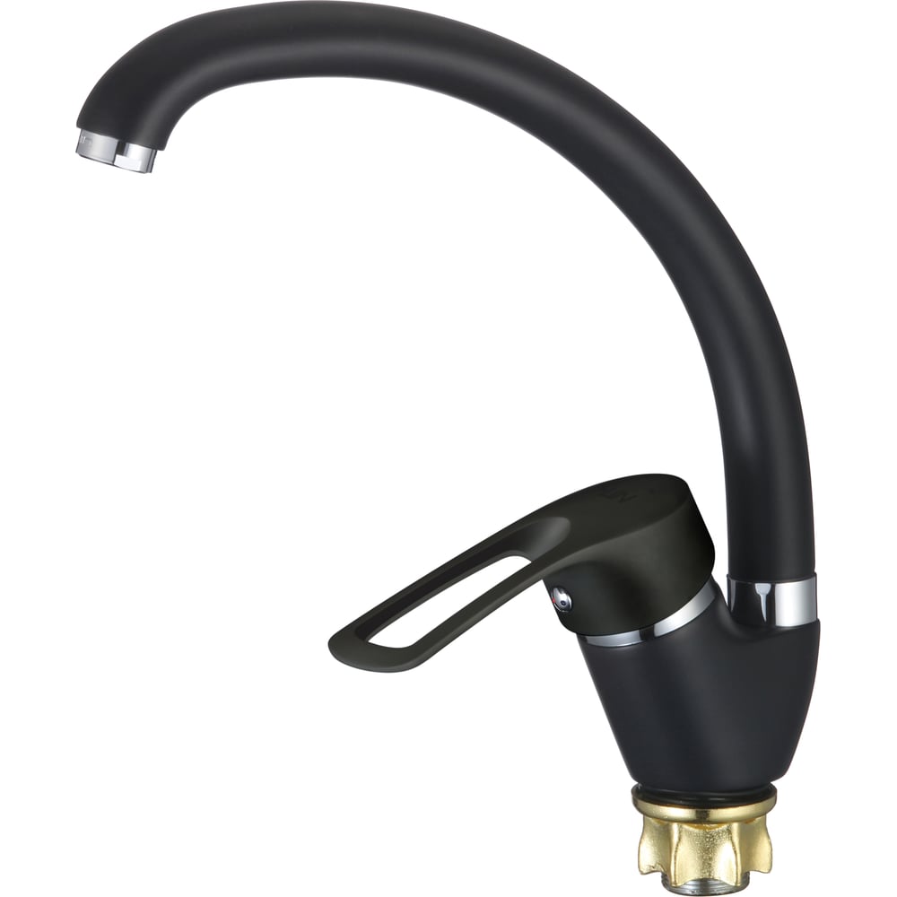 Изображение товара Смеситель для кухни D-Lin с поворотным изливом, черный матовый D150422-A Изображение товара Смеситель для кухни D-Lin с поворотным изливом, черный матовый D150422-A