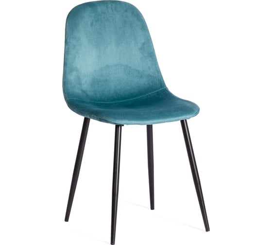Изображение товара Стул Tetchair breeze mod. 4724, вельвет/металл, 44x53x87 см, light pale green (темно-бирюзовый) hlr60 / черный, 1 шт. 19614