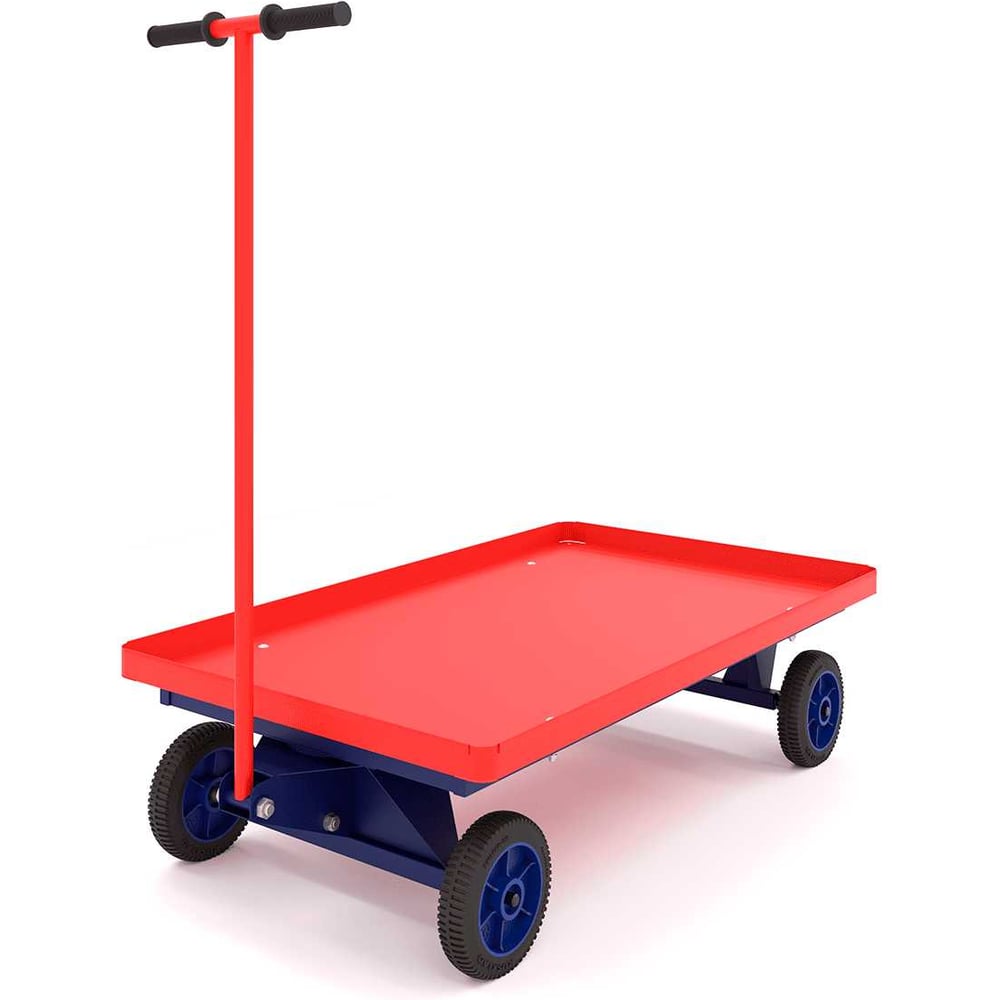 Изображение товара Платформенная тележка с поворотной осью RUSKLAD ТПО 5, 700x1200x50 мм, с литыми колёсами ТПО 5 литые