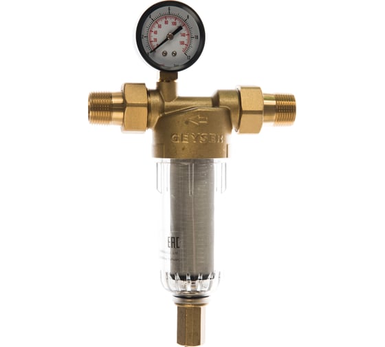 Изображение товара Фильтр 3/4, с манометром, для холодной воды, d60 Гейзер Бастион 112 32671
