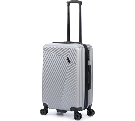 Изображение товара Чемодан Torber Lama, серебристый, ABS-пластик, 43x25.5x67 см, 62 л T1919M-Silver