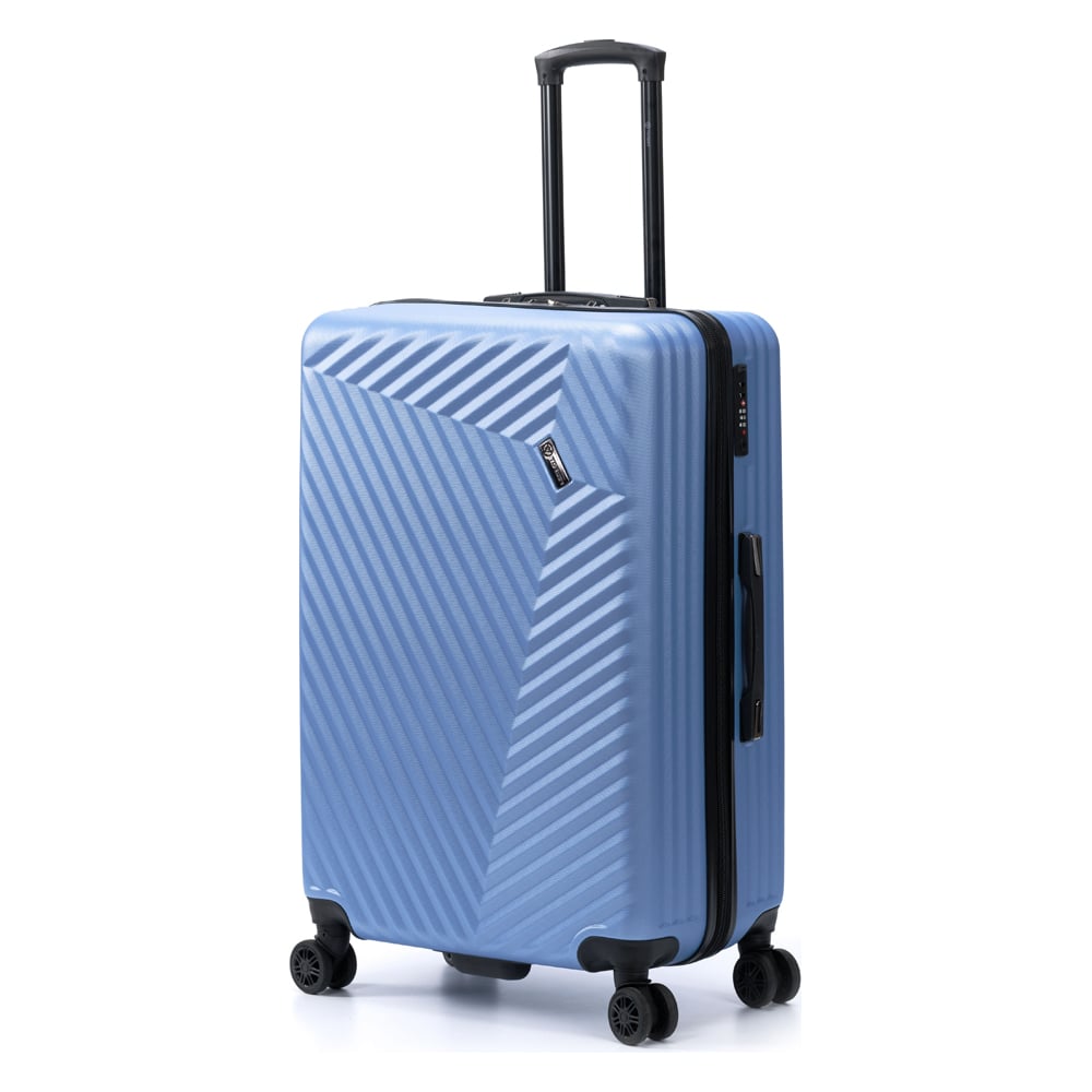 Изображение товара Чемодан Torber Lama синий ABS-пластик 92 л TSA USB 4 колеса