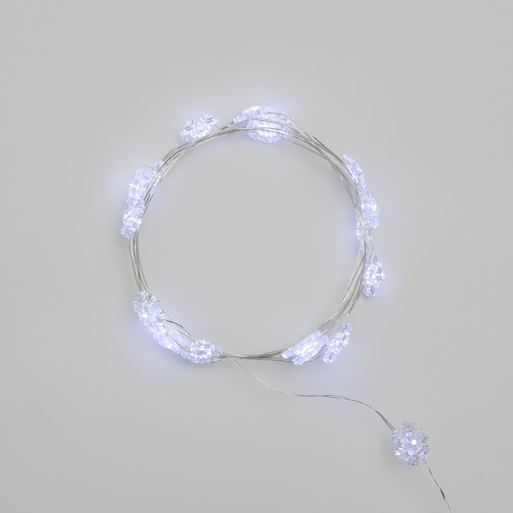 Гирлянда Neon-Night Снежинки 2м, 20 LED белые, 3*AA в комплекте 303-010