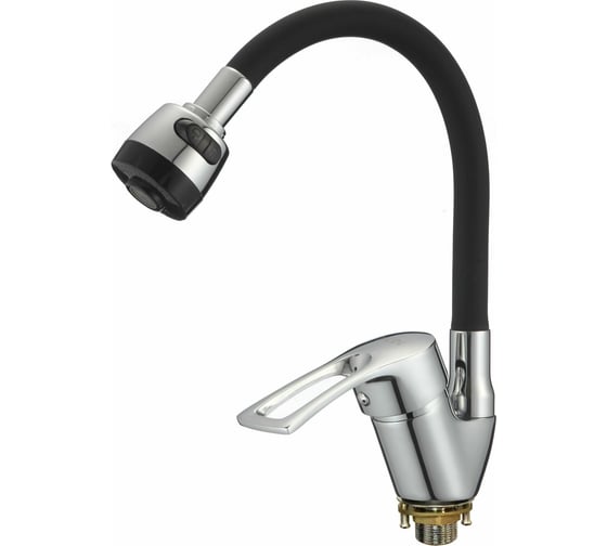 Изображение товара Смеситель для кухни D-Lin с гибким изливом, черный D150422-1T