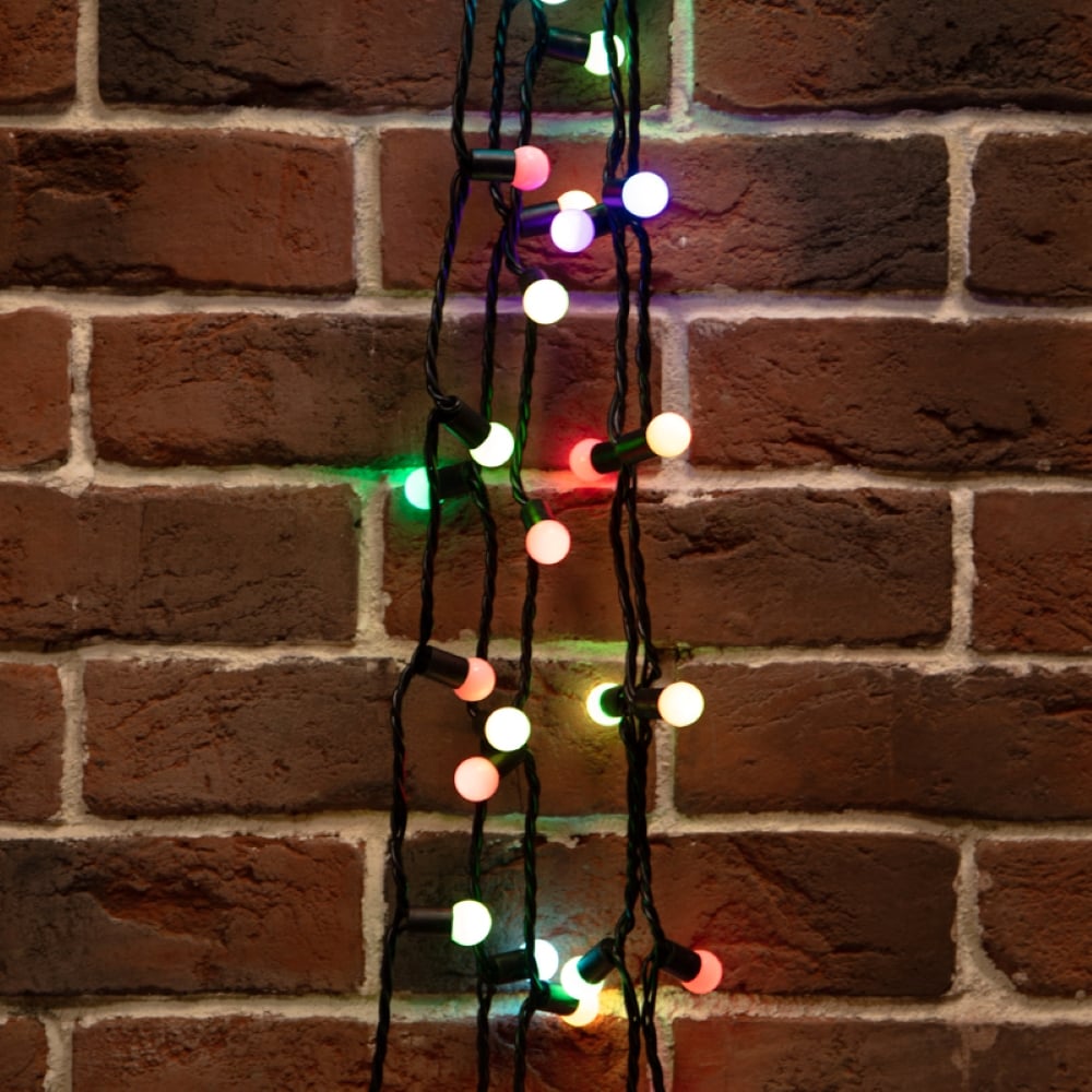 Гирлянда Neon-Night мультишарики d=25 мм 5м темно-зеленый ПВХ, 25LED RGB 303-559