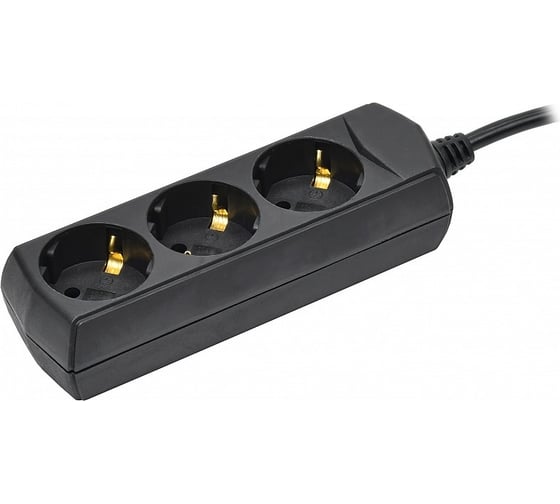 Изображение товара Удлинитель GENERICA у03 3 места с/з 3м 3x1мм2 10а 250в чер. WYP10-10-03-03-Z-K02-G