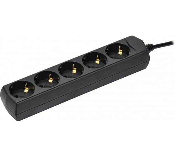 Изображение товара Удлинитель GENERICA у05 5 мест с/з 3м 3x1мм2 10а 250в чер. WYP10-10-05-03-Z-K02-G