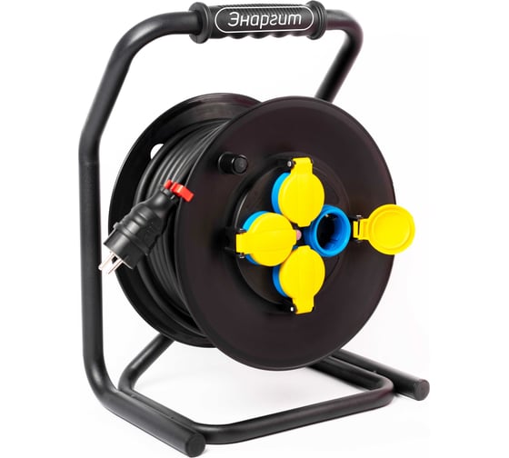 Изображение товара Удлинитель на пластиковой катушке энаргит ПК-2: кг 3x2,5 (30 метров, ip 44) c термодатчиком ПК2-325-30К-4-44-Т