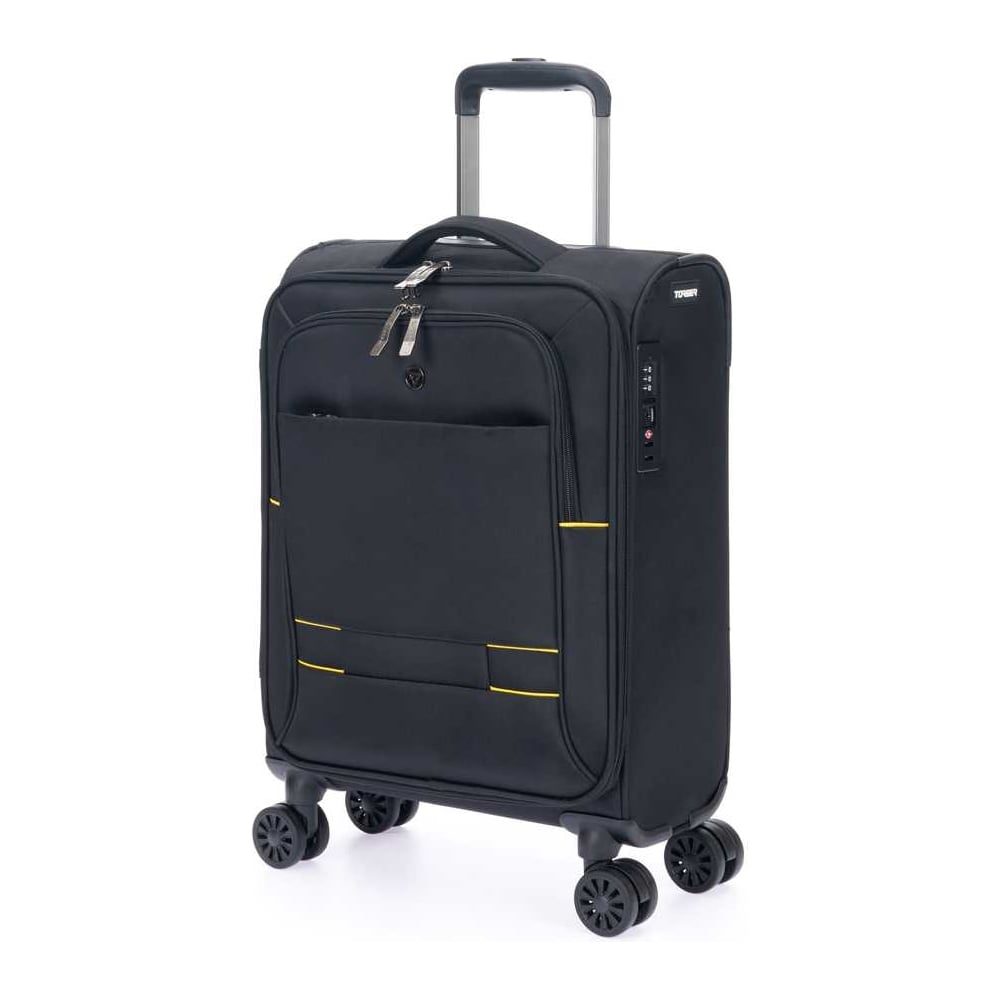 Изображение товара Чемодан Torber Brosno черный нейлон 600D размеры 36.5x20x54 см