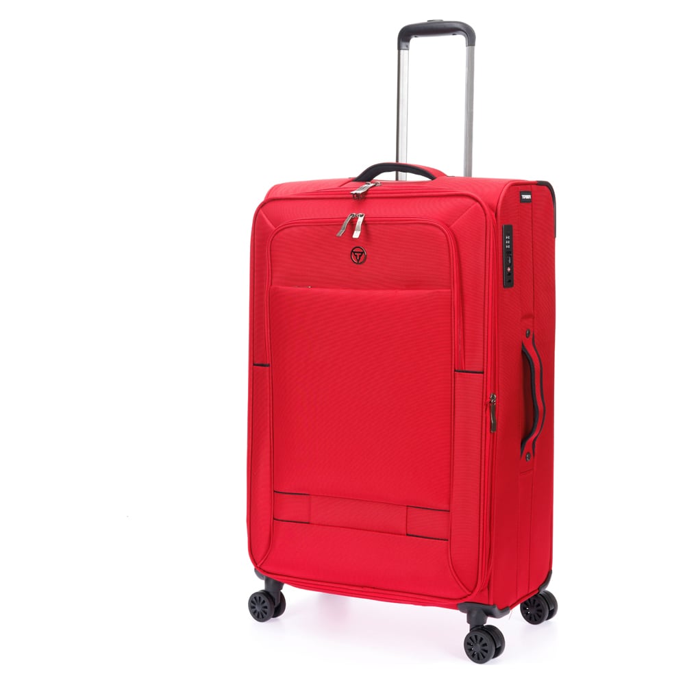 Изображение товара Чемодан Torber Brosno красный нейлон 85 л с TSA замком и 4 колесами