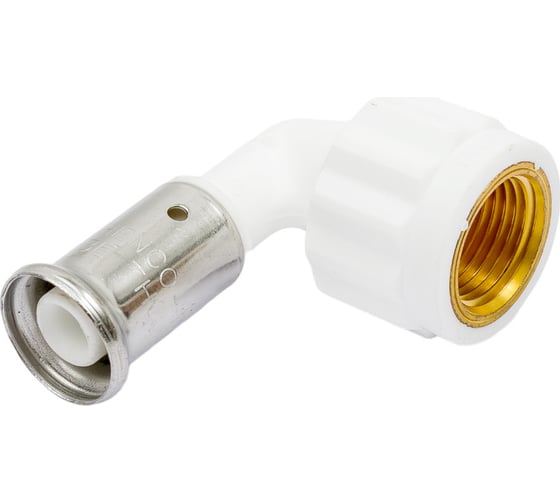 Изображение товара Угольник HENCO 90, ВР, ПВДФ, пресс, белый, 16x1/2" 6PKW-1604