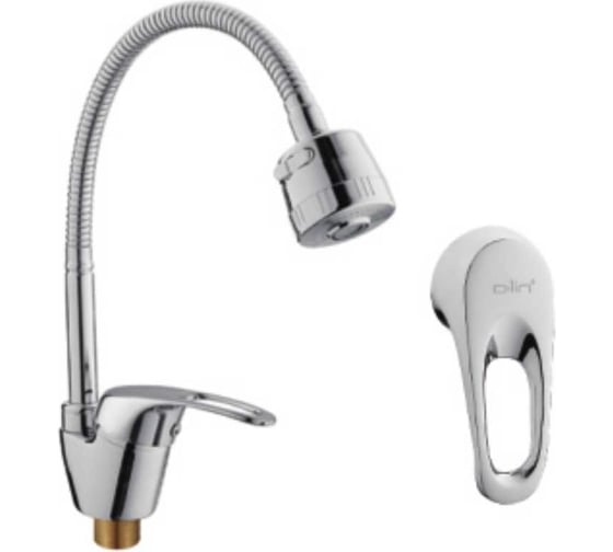 Изображение товара Смеситель для кухни D-Lin с гибким изливом, хром D150410-T