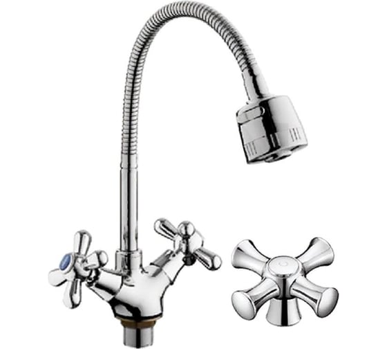 Изображение товара Смеситель для кухни D-Lin с гибким изливом, хром D153825-T