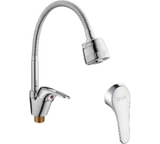 Изображение товара Смеситель для кухни D-Lin с гибким изливом, хром D150309-T