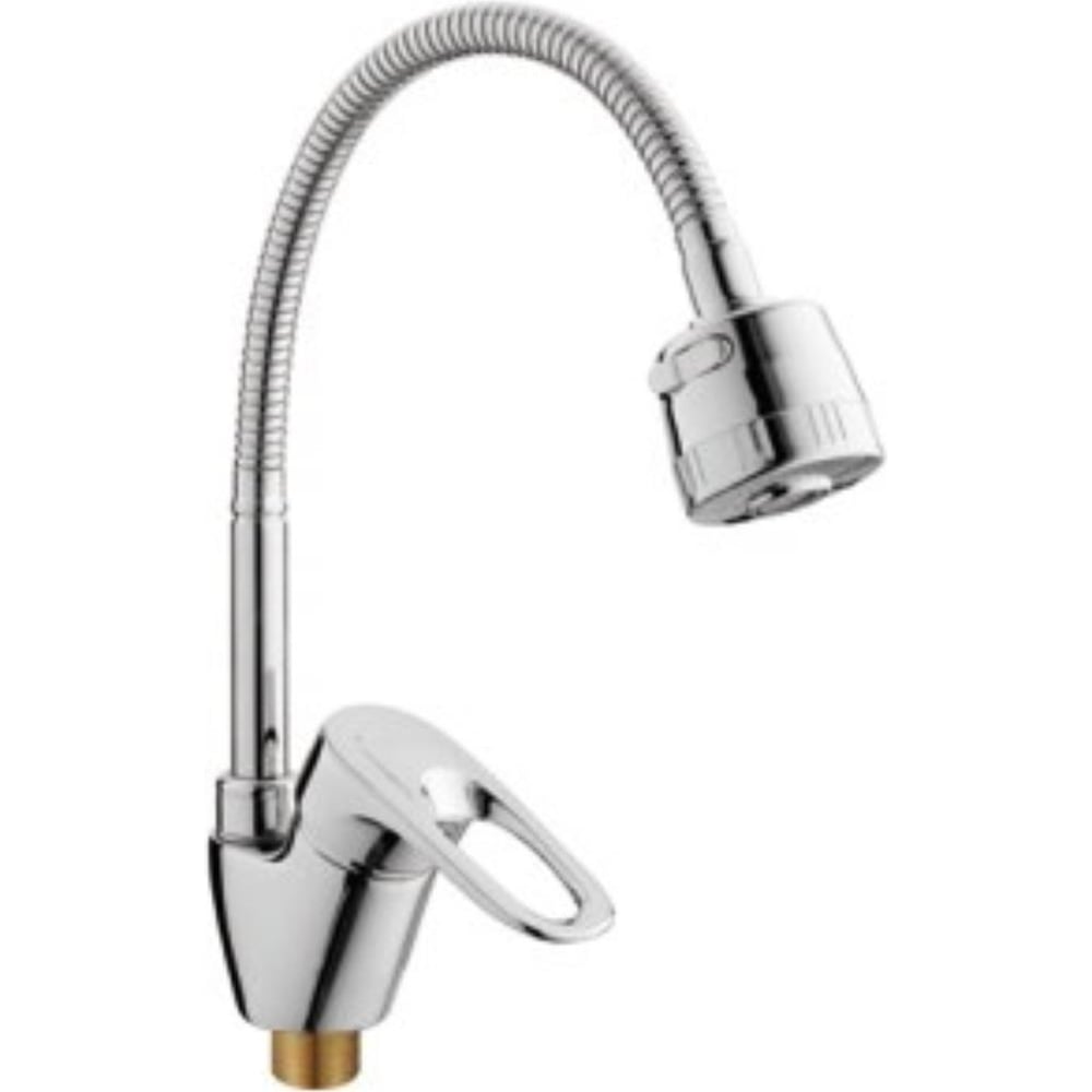 Изображение товара Смеситель для кухни D-Lin с гибким изливом хром 309 мм однорычажный