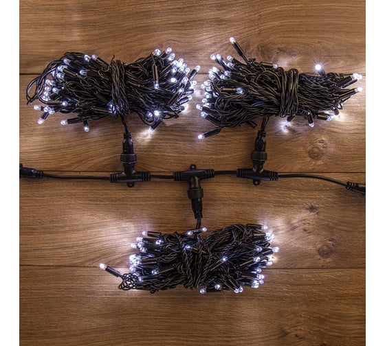 Изображение товара Гирлянда Neon-Night Клип лайт 24В, 3 нити по 10 м, 198 LED белый 323-315