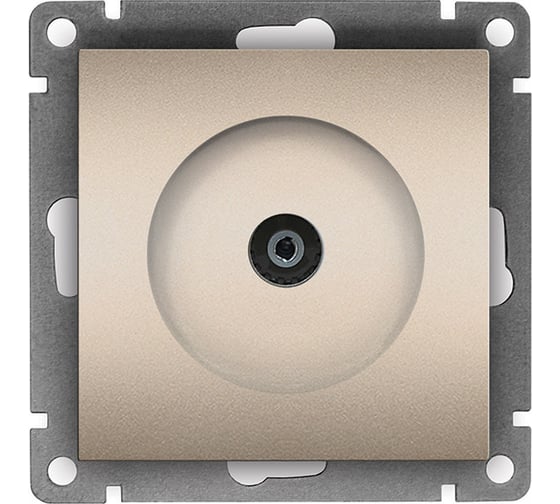 Изображение товара Телевизионная одноместная розетка UNIVersal серия афина, с/у, тупиковая, 75ом, ч/д 4-2400мгц, шампань еврослот A0027-Br