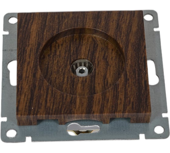 Изображение товара Телевизионная одноместная розетка UNIVersal серия афина, с/у, тупиковая, 75ом, ч/д 4-2400мгц, венге еврослот A0027-V