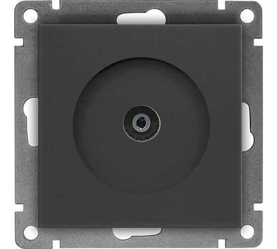 Изображение товара Телевизионная одноместная розетка UNIVersal серия афина, с/у, тупиковая, 75ом, ч/д 4-2400мгц, графит еврослот A0027-Gr