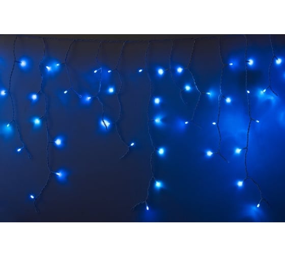 Изображение товара Гирлянда Neon-Night АЙСИКЛ бахрома, 4.8х0.6м, белый ПВХ, 176 LED СИНИЕ 255-136