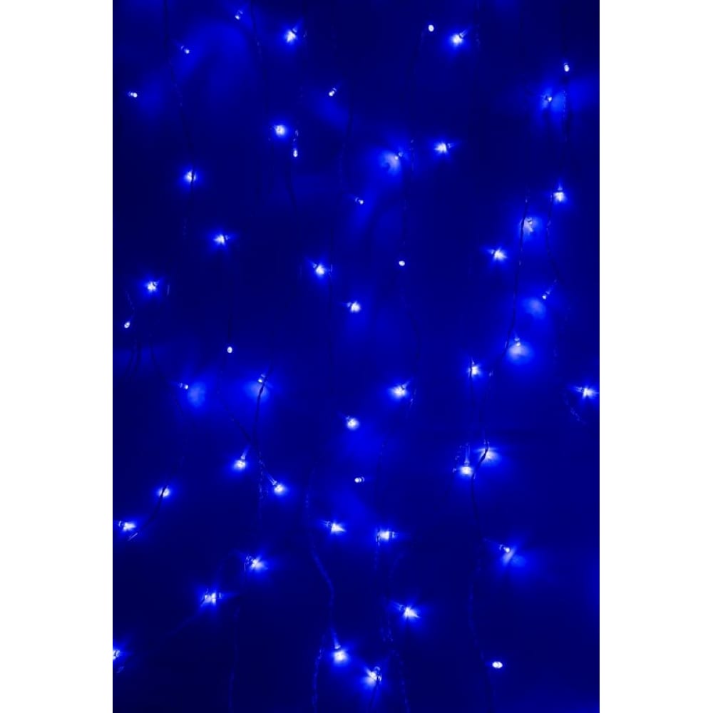 Гирлянда Neon-Night гирланда занавес 2 x 2 м синий с мерцанием белого диода 220в 400 led провод прозрачный пвх ip54