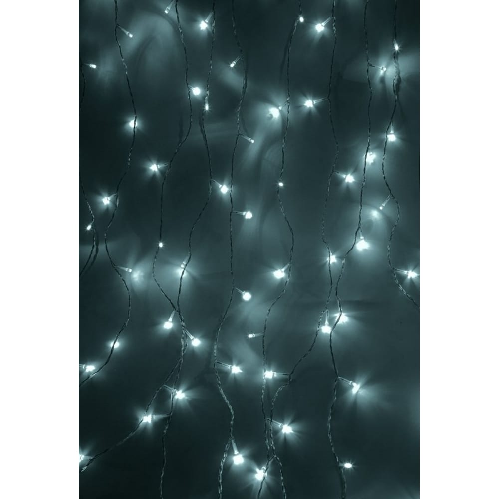 фото Гирлянда neon-night дождь занавес 1.5х1м, прозрачный пвх, 96 led белые ip20 235-025