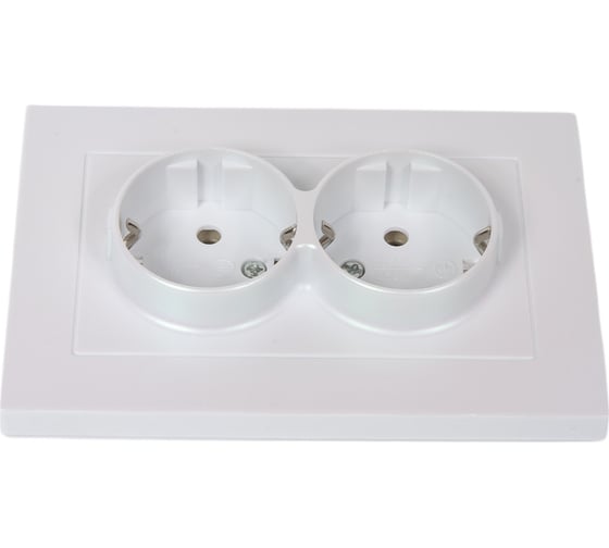 Изображение товара Двухместная розетка UNIVersal серия афина с/з, с/у, 16а, 220в, жемчуг еврослот A0128-OBr