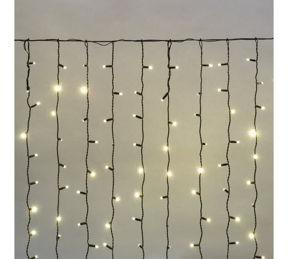 Изображение товара Гирлянда Neon-Night Занавес 2x1,5м, 360 LED теплый белый, черный ПВХ, IP65 235-126