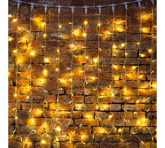 Изображение товара Гирлянда Neon-Night Занавес 2x1,5м, 300 LED теплый белый, прозрачный ПВХ, IP65, с эффектом мерцания, без блока питания 235-316