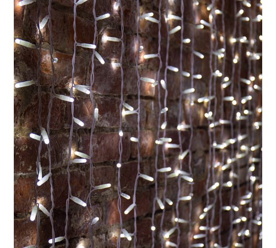 Изображение товара Гирлянда Neon-Night Занавес 2x3м, 600 LED белый, белый ПВХ, IP65, без блока питания 235-135