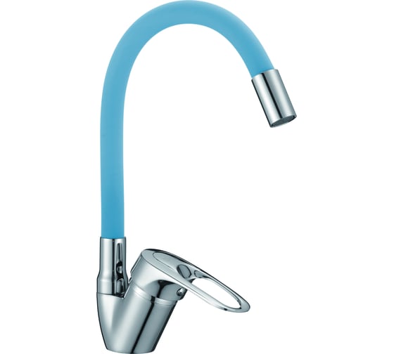 Изображение товара Смеситель для кухни D-Lin с гибким силиконовым изливом, синий D150628-6C