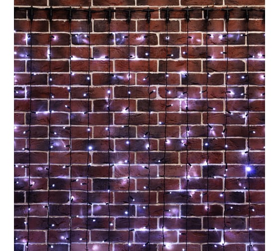Изображение товара Гирлянда Neon-Night Занавес 2x6м, черный ПВХ, 768 LED белый, IP65, без блока питания 235-165