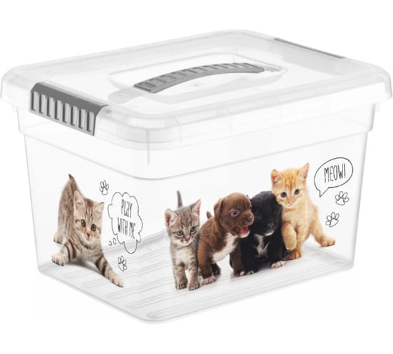 Изображение товара Ящик для хранения FunBox Deco 5 л с ручкой ПИТОМЦЫ 00000050065