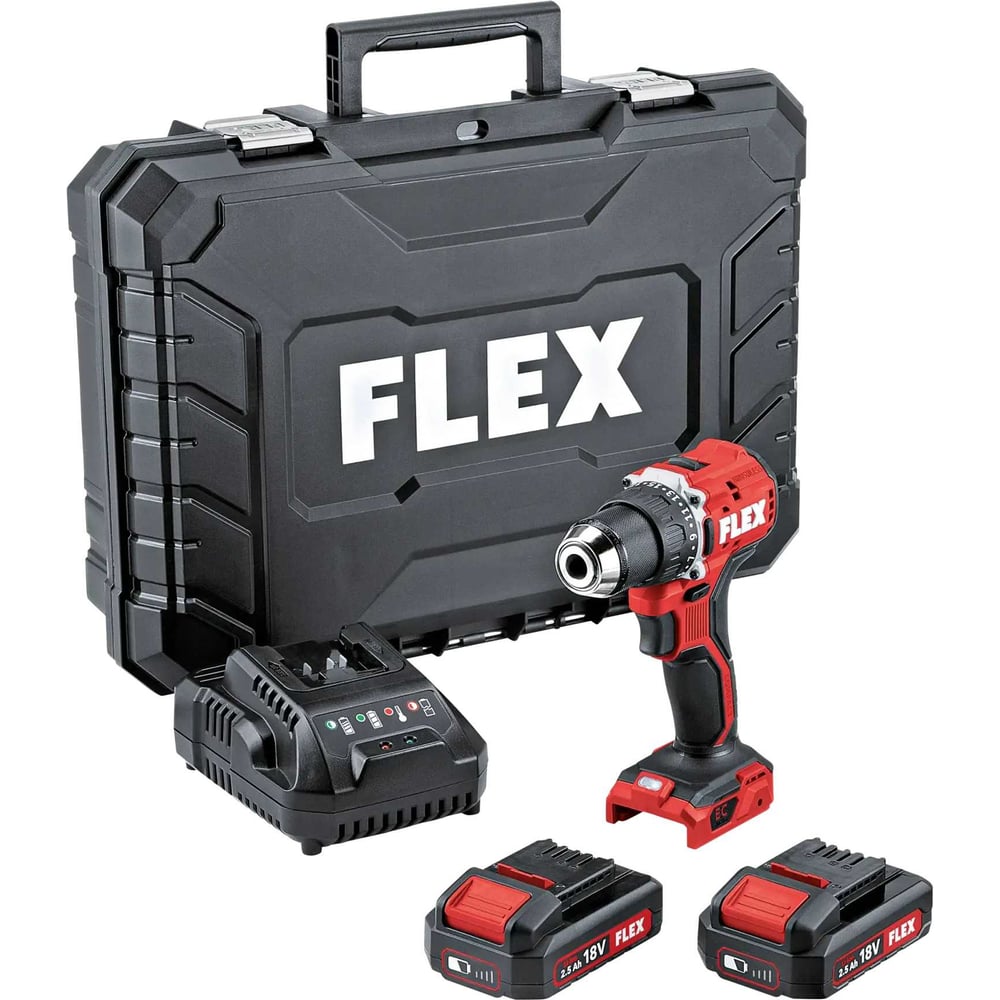 Изображение товара Аккумуляторная дрель-шуруповерт FLEX DD 2G 18.0 ec LD/2.5 set профессиональный аккумуляторный инстр